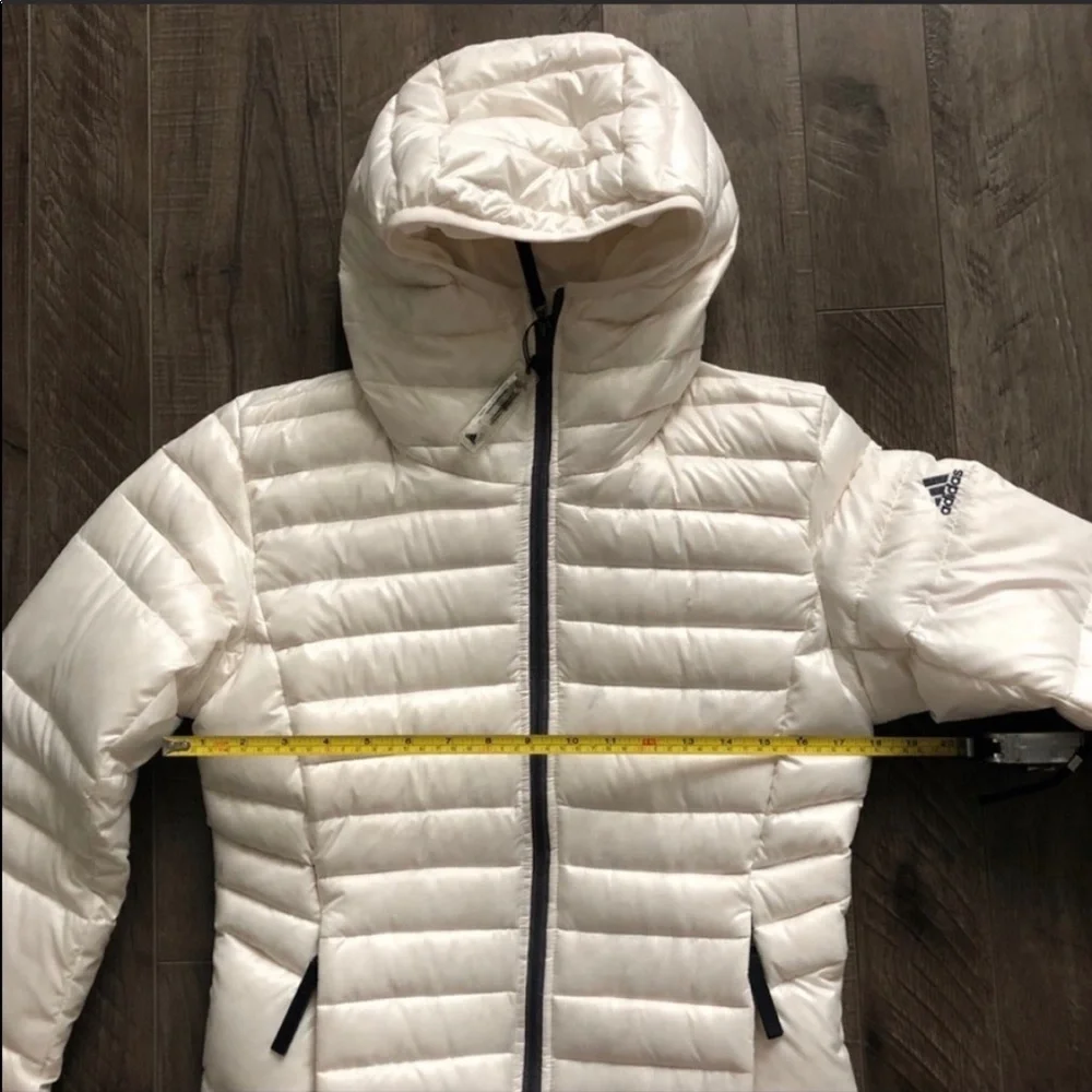 NWT Adidas White Down Puffer Jacket Small - Sample - Picture 5 of 15